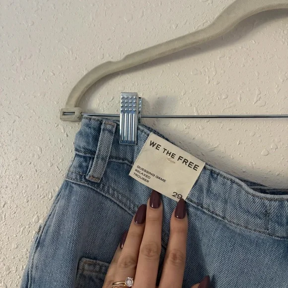 FREE PEOPLE GUESSING GAME RELAXED TROUSER JEANS NWT - Picture 9 of 12